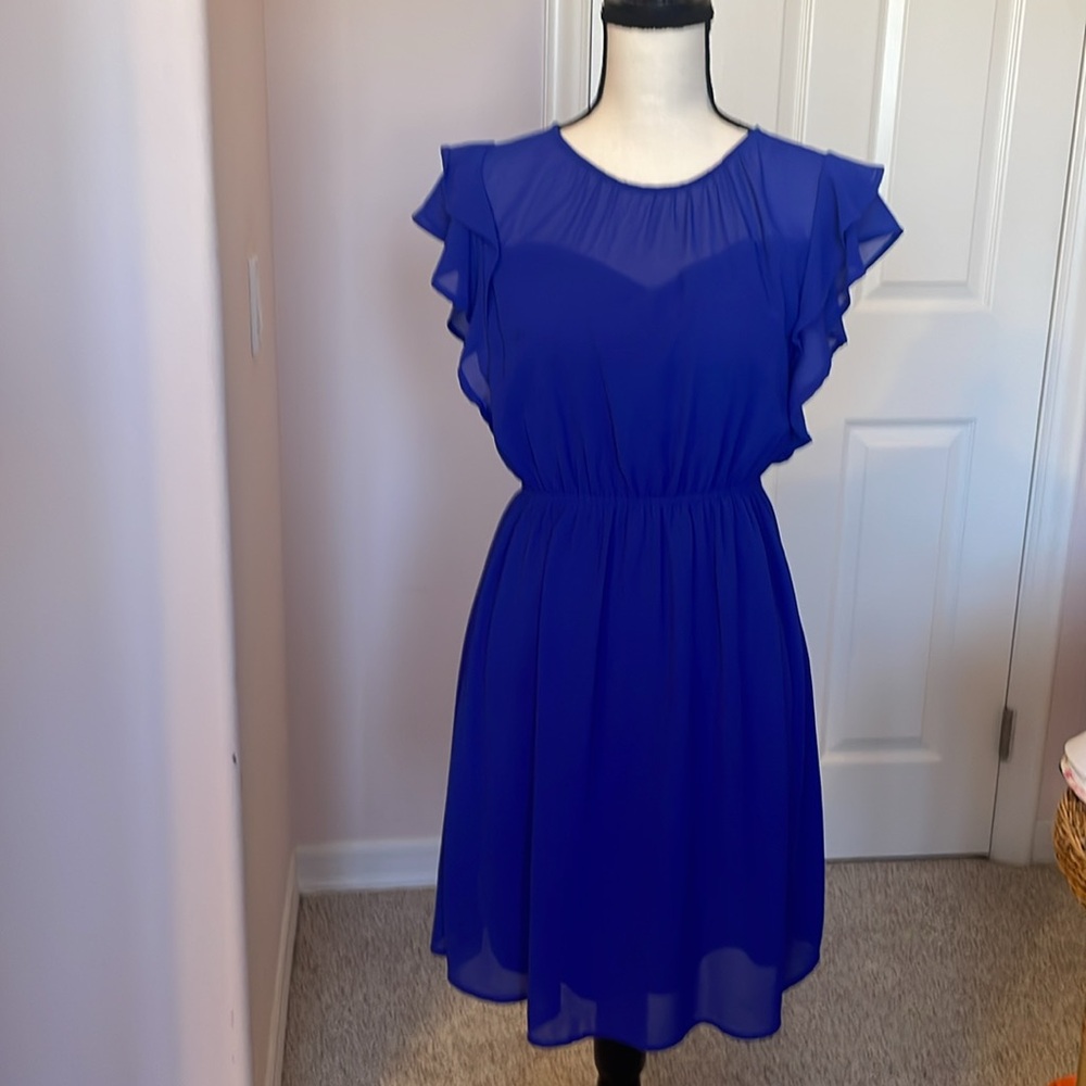 Work or evening  blue dress cap sleeves